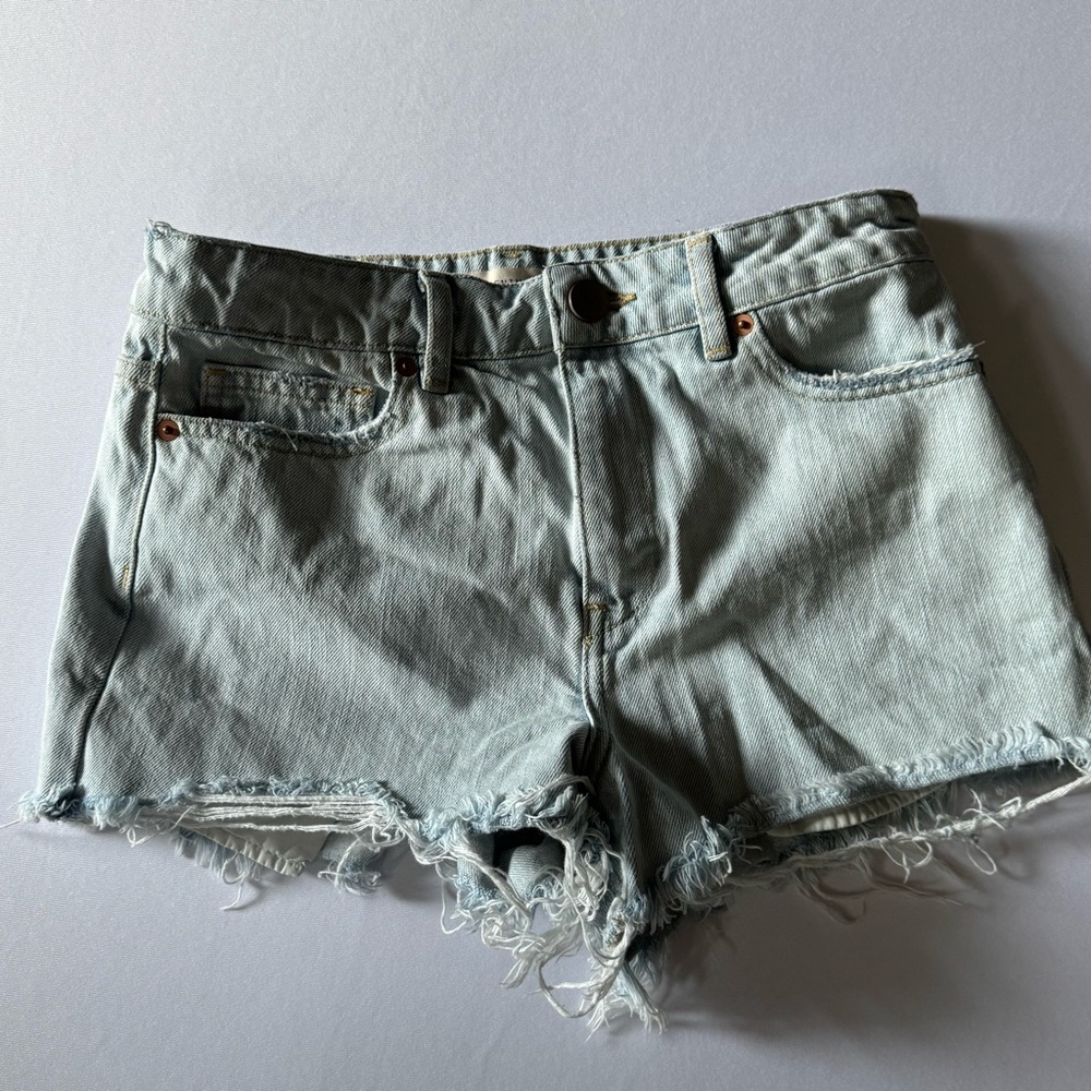 ASOS Light Wash Cut off Jean Shorts Distressed High-Waisted